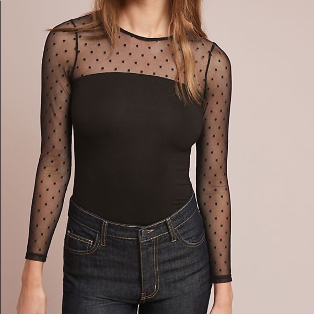 Anthropologie polka dot bodysuit